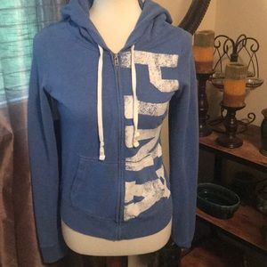 Victoria’s Secret PINK Blue Zip Up Hoodie Sweatshirt Size Medium